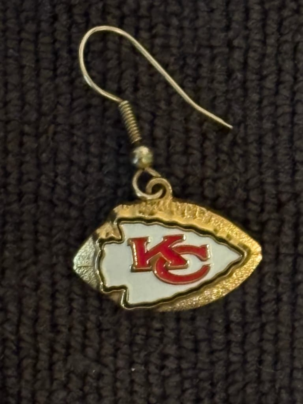 KC Arrowhead Red and Gold Drop Earring - Women's Jewelry